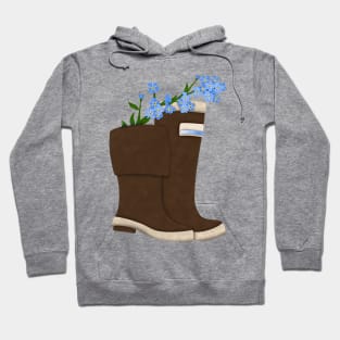 Paper Forget Me Not Rain Boots Hoodie